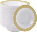 Plastic Bowls with Gold Grid Rim Disposable 12oz Bolws 100Pack | Disposable by JOLLYCHEF