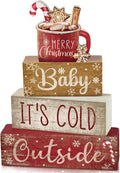 Moucuny 4 Pcs Christmas Table Decor Wooden Hot Cocoa Decoration Christmas by Moucuny