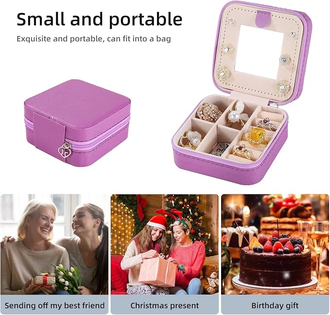 KElofoN Travel jewelry case Travel jewelry box Travel Jewelry Organizer Small - Image 6