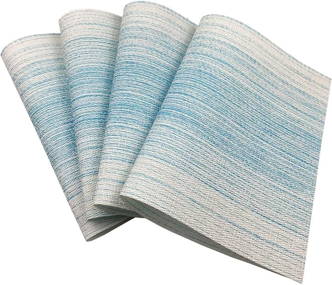 Placemat, Blending Color Durable Woven Vinyl Placemat Washable Heat-Resistant - Image 3