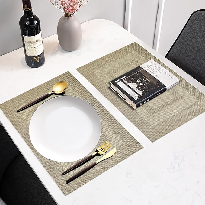 PIGCHCY Placemats Set of 12 Washable Durable Place Mats Vinyl Heat Resistant - Image 6