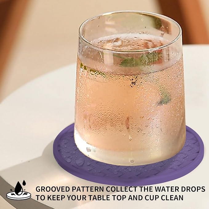 4 Inch Round Silicone Coasters Set of 6 - Image 3
