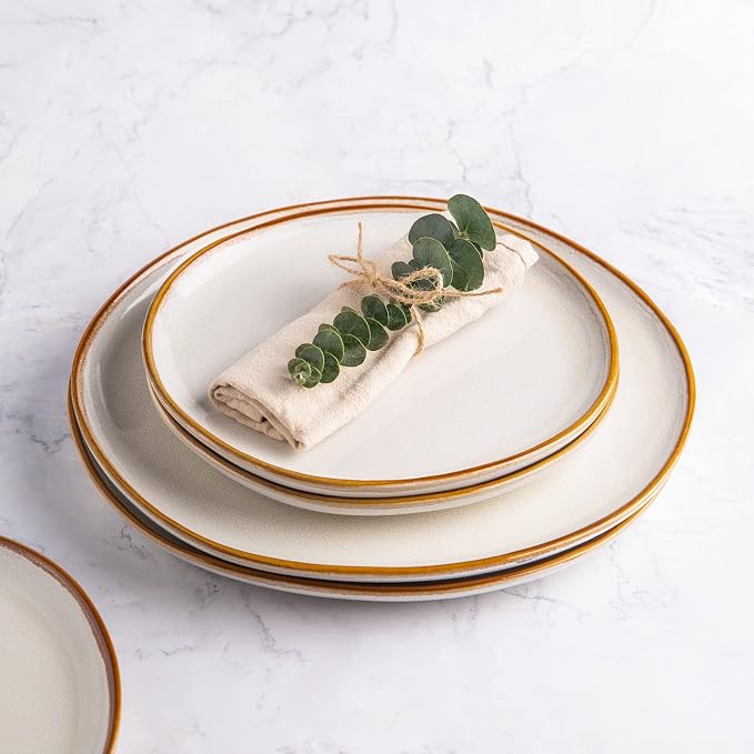 AmorArc Ceramic Dinner Plates Set of 6, 10.5 Inch Stoneware Plates Set | - Image 3