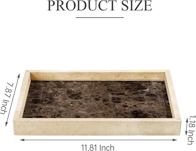 Real Natural Marble Tray for Bathroom, Genuine Marble Stone Vanity Tray - Image 8