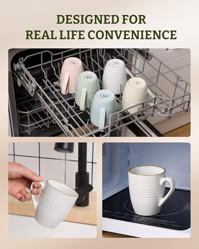 famiware Jupiter Coffee Mugs Set of 8, 13 oz Coffee Mug, Microwave and - Image 5