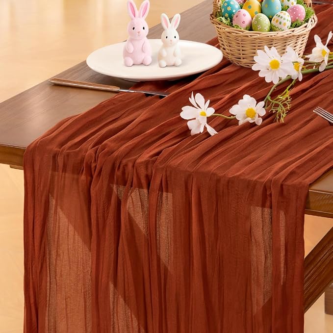 Cheesecloth Table Runner Fall Boho Wedding Birthday Party Home Decor | by Socomi