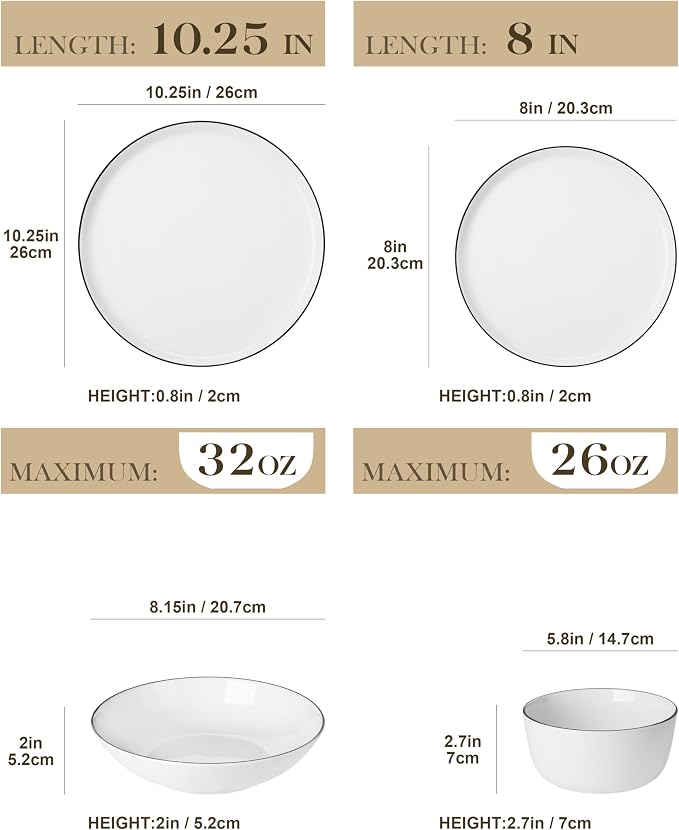 MALACASA 24-Piece Dinnerware Set - Image 2