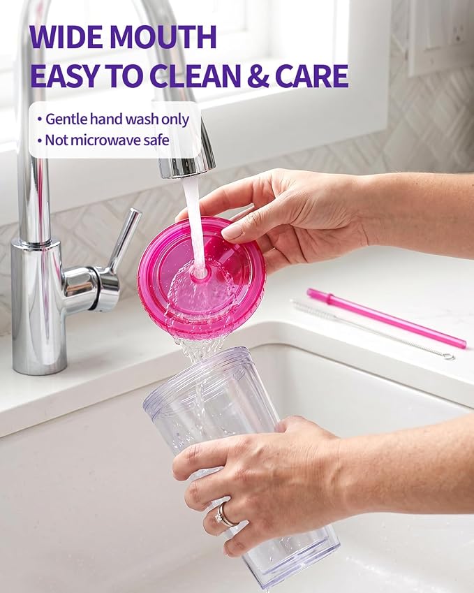 Zukro Clear Double Wall Plastic Tumbler - Image 7