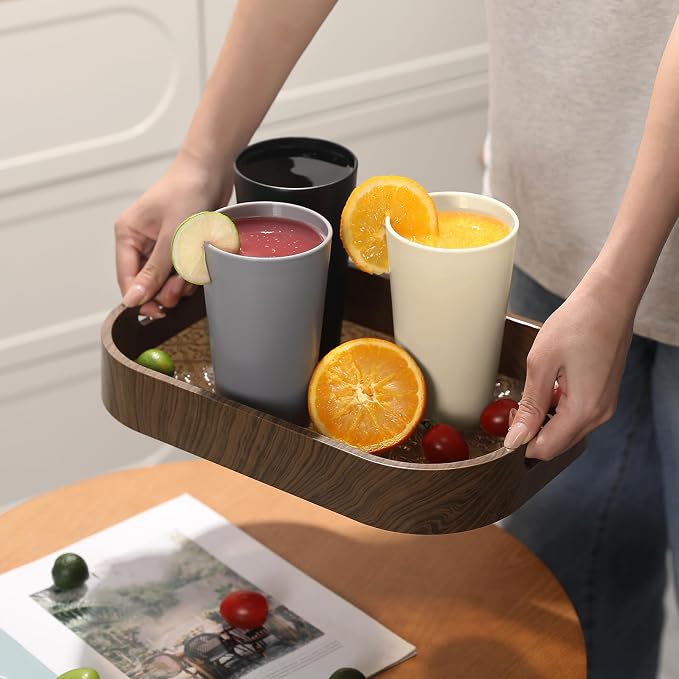 24 Pcs Unbreakable Plastic Cups Set, 14 oz Reusable Plastic Cups, Stackable - Image 7