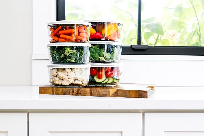 12-Piece Glass Food Storage Containers Set | 2-Cup, Leakproof | Microwave - Image 7