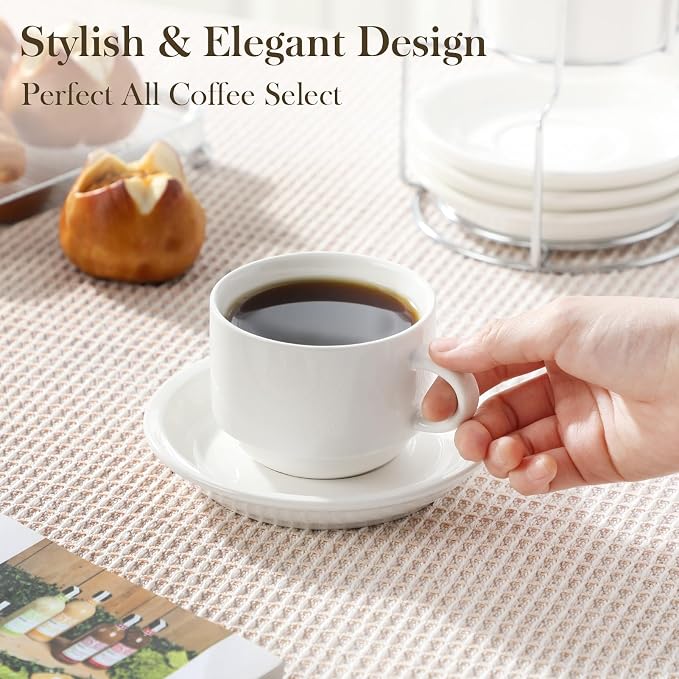 MALACASA 8 OZ Porcelain Espresso Cups - Image 5