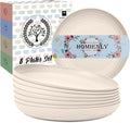 Wheat Straw Dinner Plates Set of 8, Unbreakable, Dishwasher & Microwave Safe by HOMIENLY