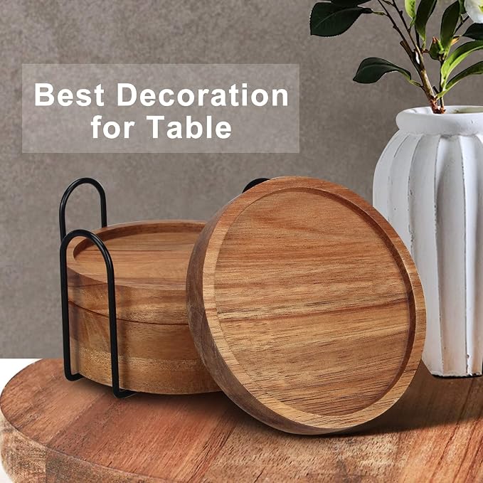 Wood Coasters Set of 4 Farmhouse Outdoor Coster - Image 6