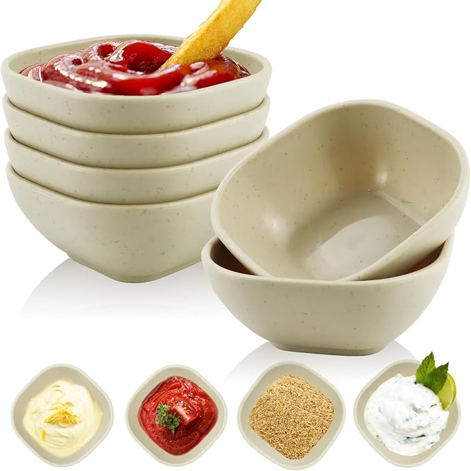 6-Pack Wheat Straw Dipping Bowls, 5oz by WROVA