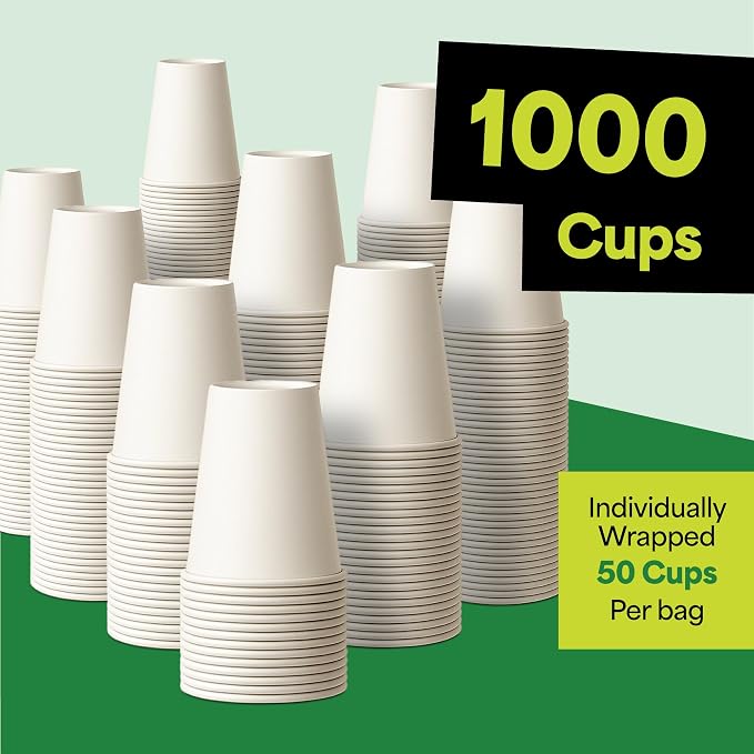 EconoHome 12 oz 1000 Pack Disposable Coffee Paper Cups - Image 7