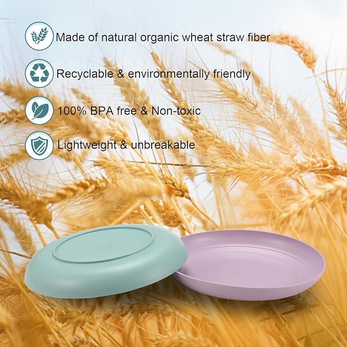 HEYCOME 12 Pcs Unbreakable Deep Dinner Plates Set, 9 inch Reusable Plastic - Image 4