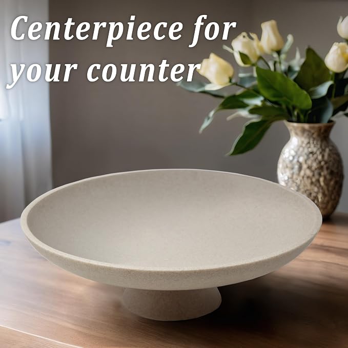 LIN CHUAN Large Decorative Bowl, Resin Pedestal Fruit Bowl, this stylish bowl - Image 2