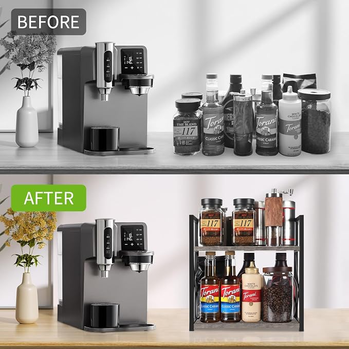 YINMIT Countertop Shelf Organizer, Coffee Bar Accessories, Spice Rack, Coffee - Image 5