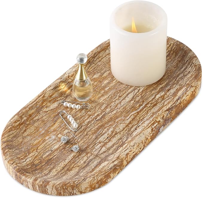 Turkish Natural Marble Tray, Catchall Tray by Koville