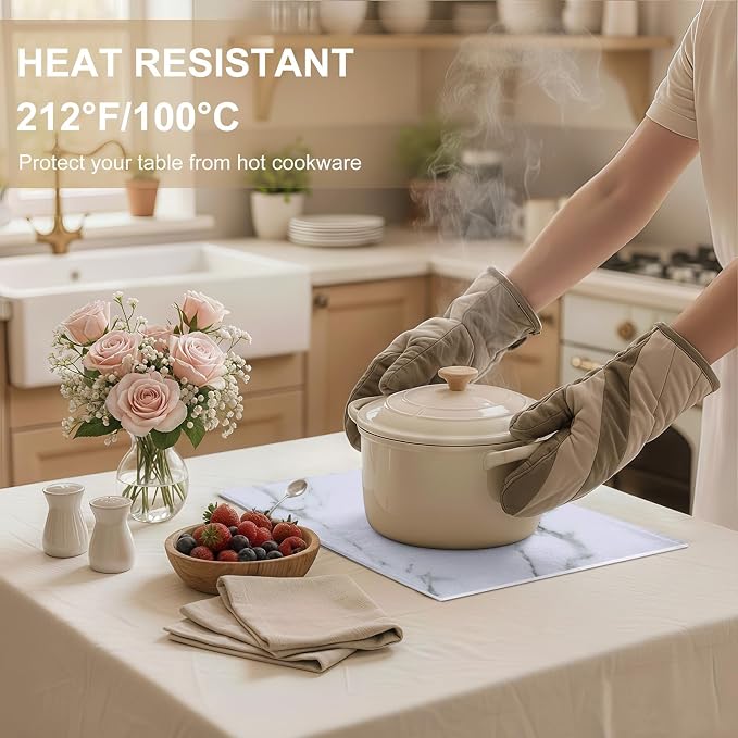 Faux Leather Heat Resistant Placemats 8 Packs, Waterproof Wipeable Dining PU - Image 3