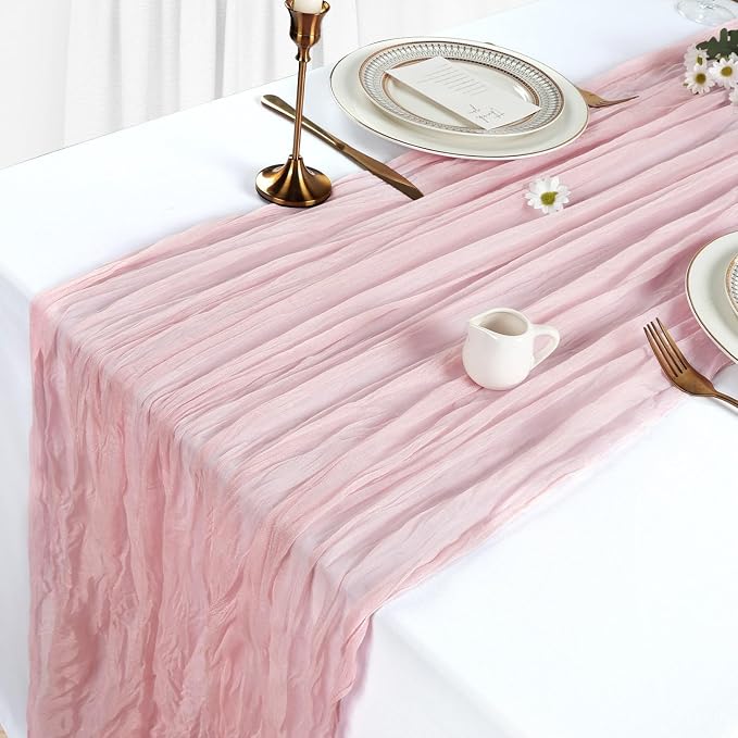 6 Pack Dusty Pink Table Runner Cheesecloth 10Ft Gauze Cheese Cloth Table Runner - Image 4