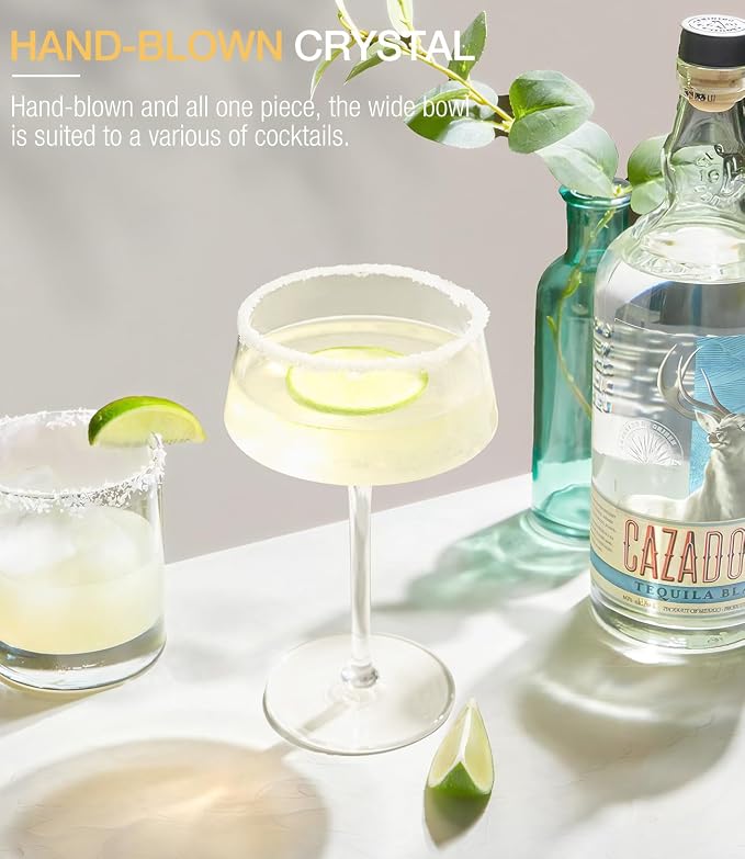 Martini Glasses Set of 6, Coupe Cocktail Glasses - Image 3