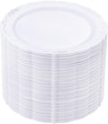 DaYammi 60PCS White and Silver Plastic Plates, Heavy Duty White and Silver by DaYammiwillaccompanyyou