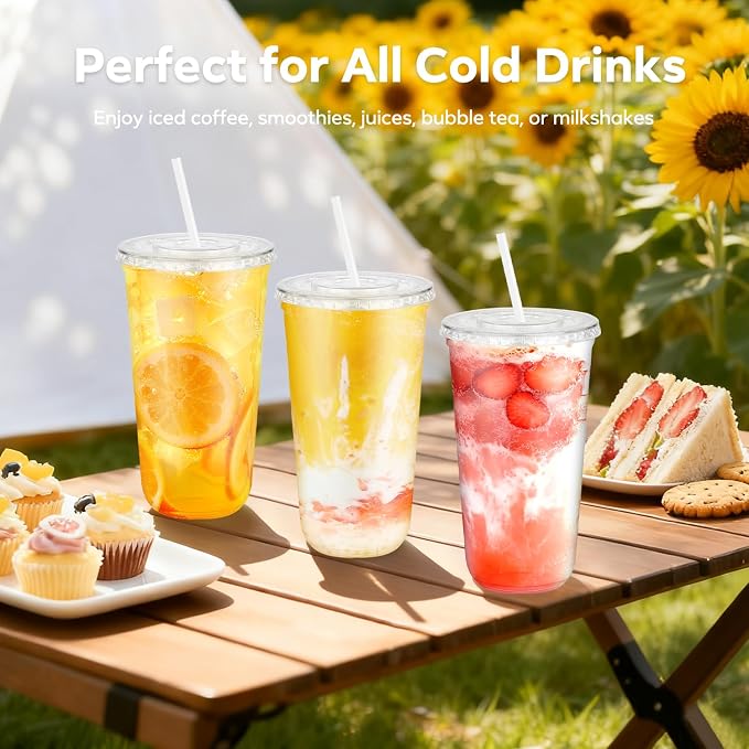 25 Pack 20 oz Round Bottom Plastic Cups - Image 3
