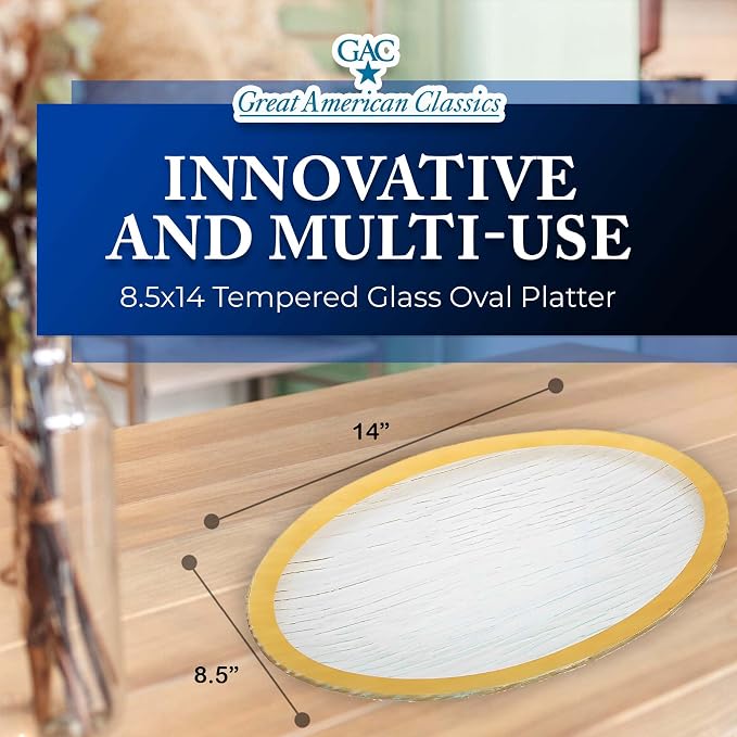 Tempered Glass Oval Meat Serving Tray – Durable Food Platter - Image 2
