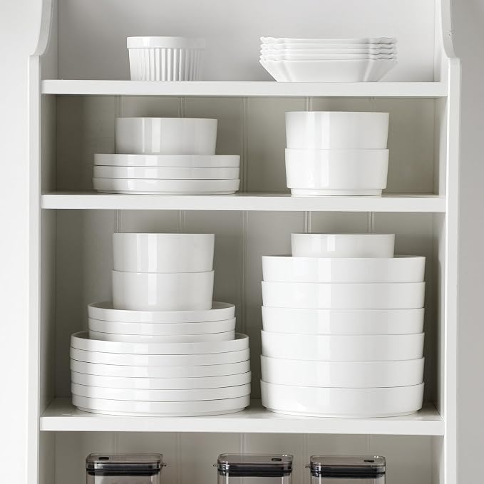 MALACASA 12 Pieces Porcelain Dinnerware Set, Modern White Dish Set - Image 8