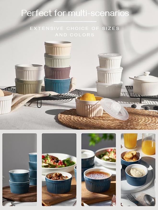 DOWAN 8 oz Porcelain Ramekins Bowls - Image 4