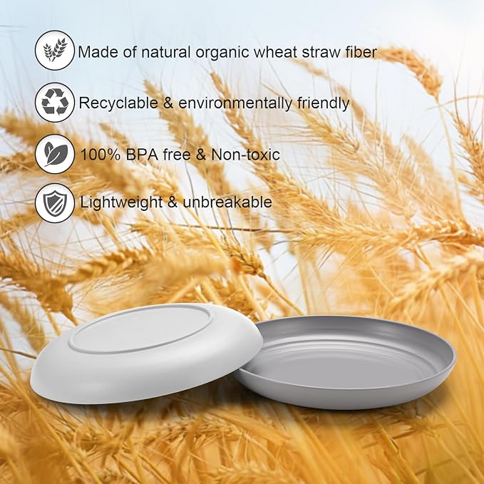 HEYCOME 12 Pcs Unbreakable Deep Dessert Plates Set, 8 inch Reusable Plastic - Image 4