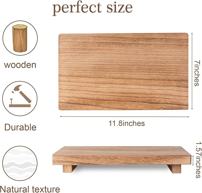 Wood Bathroom Tray Farmhouse Decor Kitchen Soap Holder, 11.8"x7" Brown | - Image 2