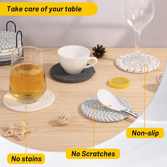 Billbotk 10 Pieces Coasters for Drink Absorbent, 5 Colors Drink Coasters - Image 5