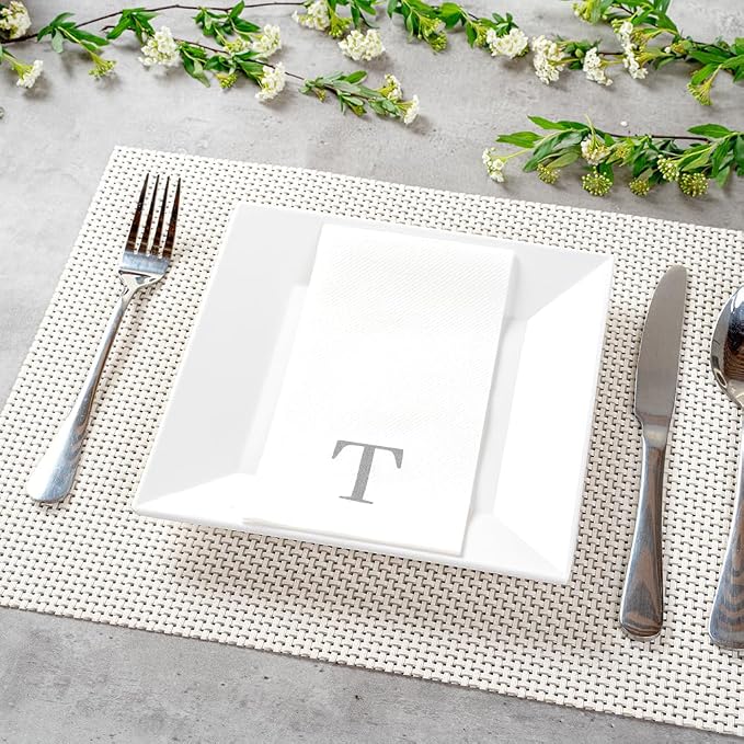 Luxenap 15.8 X 7.9 Inch Linen-Feel Guest Towels, 50 Lettered Hand Towels - Image 3