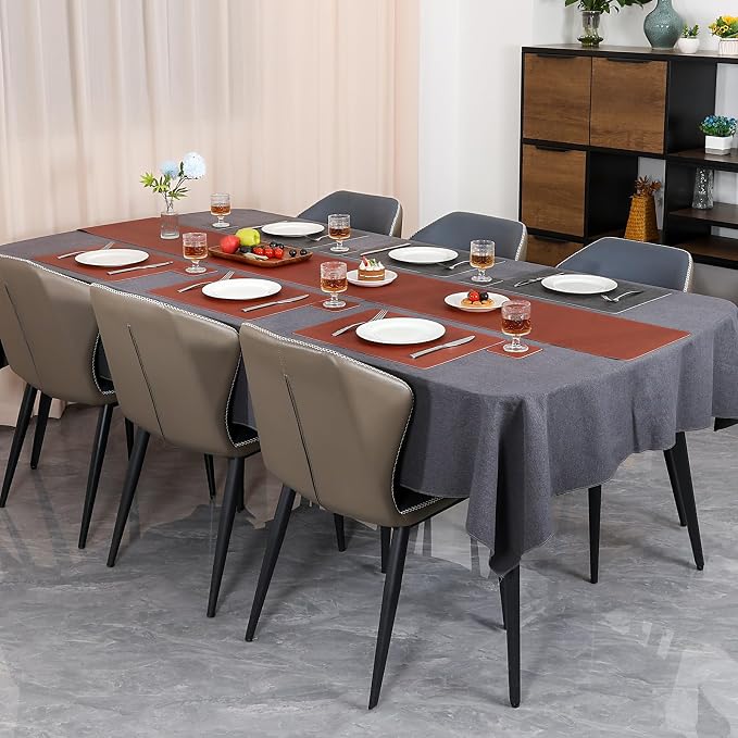 Table Runners 55 Inch Long, Dual-Sided Faux Leather Table Runner | Waterproof - Image 6