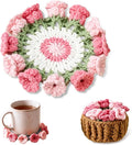 Handmade Crochet Flower Coaster Set, Soft Absorbent Non-Slip Drink Coasters by Unknown