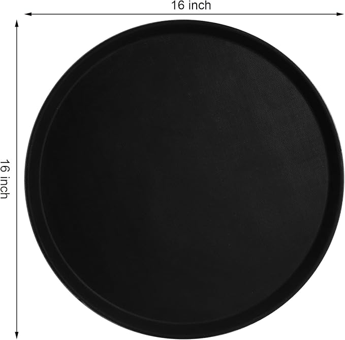TOPZEA 3 Pack Large Restaurant Serving Tray, 16 Inch Plastic Round Server Tray - Image 2