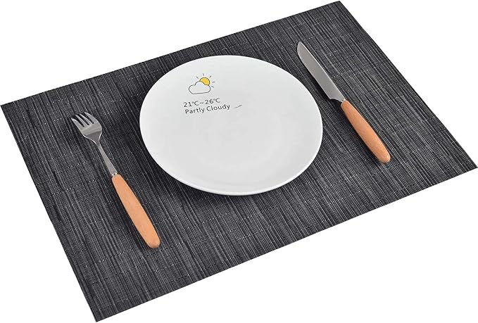 SHACOS Placemats Set of 8 Woven Vinyl Place Mats - Image 5