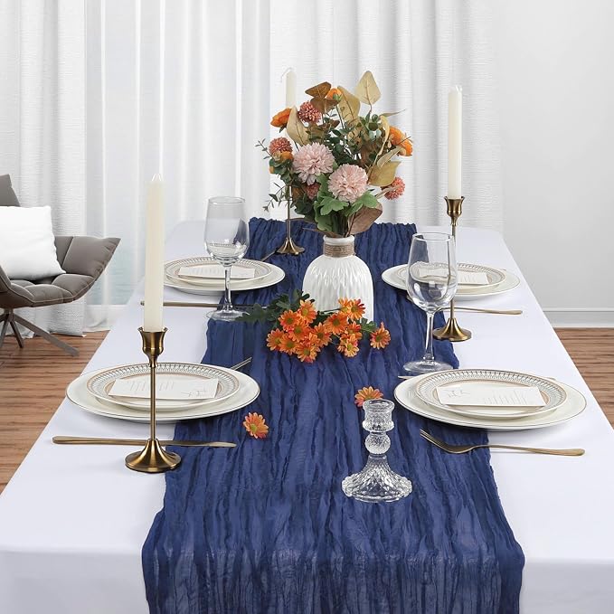 12 Pack Navy Blue Cheesecloth Table Runner 10Ft Gauze Cheese Cloth Table Runner - Image 4