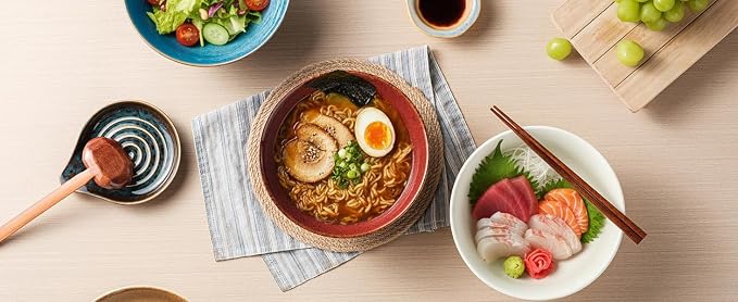 8 Inch Ceramic Ramen Bowl Set of 2, 40oz Japanese Bowls - Image 7