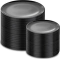 PULOTE 200PCS Black Plastic Plates by PULOTEpartywareWesupplyproductsandyouenjoylife