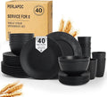 Kitchen Wheat Straw Dinnerware Set 40 PCS Dishes Sets by Perlapoc