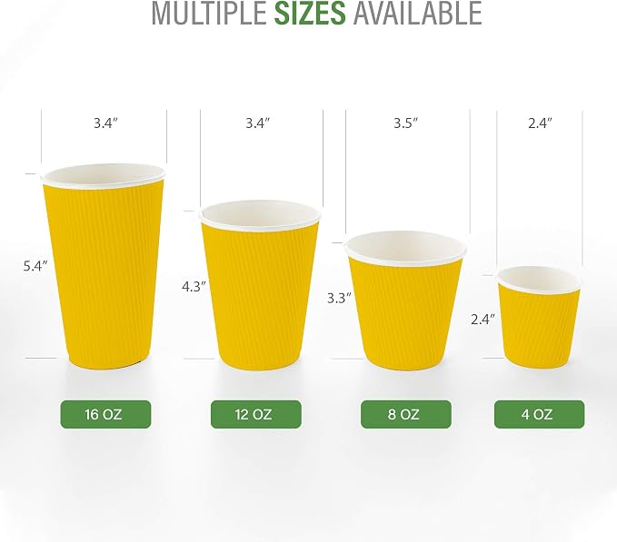 Restaurantware 12 Ounce Ripple Wall Disposable Coffee Cups, 500 Insulated - Image 3