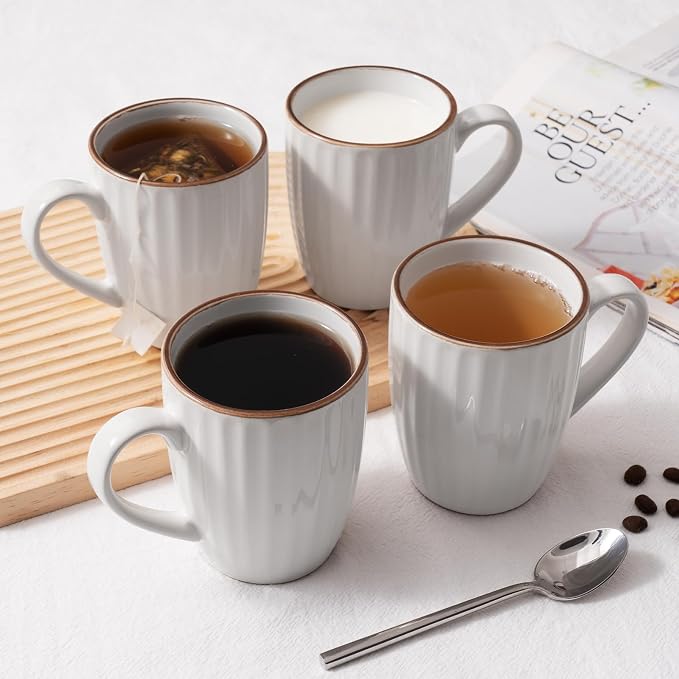 famiware Eden Coffee Mugs Sets of 4, 12 oz Ceramic Stoneware Mug Cup Set | - Image 2