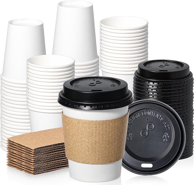Fit Meal Prep 50 Pack 8 oz Disposable Coffee Cups by FMPBRANDS