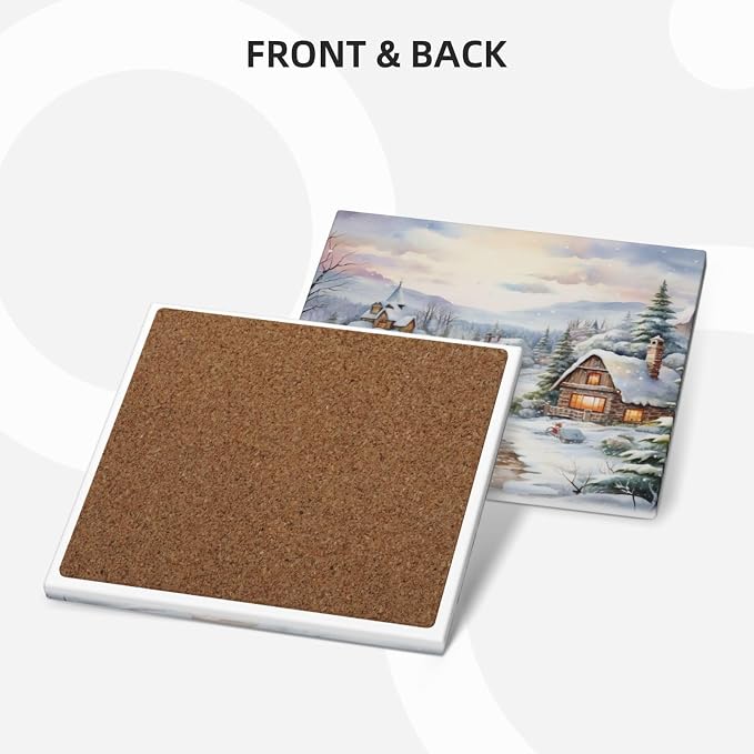 Coasters Set of 6, Coasters for Drinks Absorbent Stone - Image 4