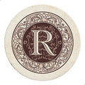 Thirstystone Monogram Round Natural Sandstone Coaster 4 Pack | 4" Diameter by Thirstystone