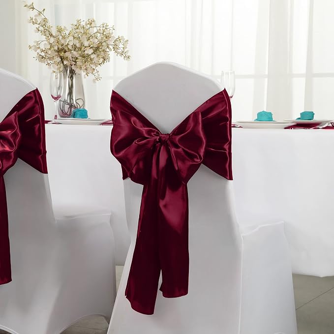 Horbaunal 12 Pack Burgundy Satin Table Runner 12 x 108 Inch | Smooth Table - Image 3