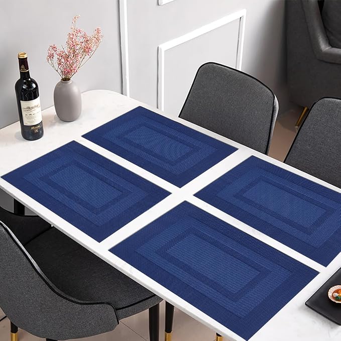PIGCHCY Placemats, Washable Vinyl Woven Table Mats, Elegant Durable Placemats - Image 5